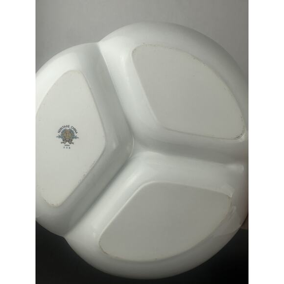 Vintage Noritake China Green divided serving dish, 3 Section Tray MCM - Picture 9 of 9